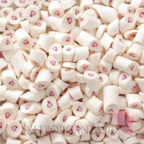 Cukierki karmelki białe z sercem Biały