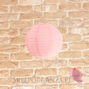 Lampion dekoracyjny, kula różowa 20cm