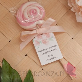 Lizak okrągły różowy – personalizacja Dzień Kobiet