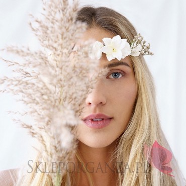 Wianek rustykalny białe kwiatki, 18cm Kolekcja Team Bride Boho